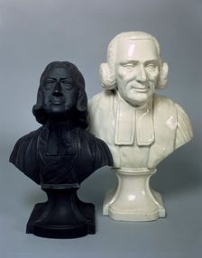 Busts of George Whitefield and John Wesley. Creator: Unknown
