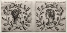 Busts of Emperor Trajan and Domitia Calvilla, 1546. Creator: Hans Sebald Beham (German, 1500-1550)