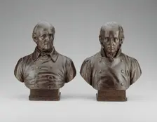 Busts of Pierre François Leonard Fontaine and Charles Percier, 1839. Creator: Louis Petitot