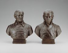 Busts of Pierre François Leonard Fontaine and Charles Percier, 1839. Creator: Louis Petitot