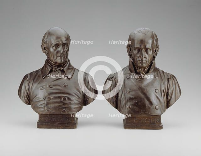 Busts of Pierre François Leonard Fontaine and Charles Percier, 1839. Creator: Louis Petitot.
