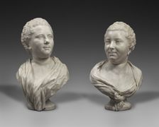 Busts of Two Sisters...Mme Brigitte François Elisabeth de Lansire...; Bust of Mme Adélaïde... 1750s. Creator: Jean-Baptiste Pigalle