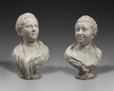 Busts of Two Sisters...Mme Brigitte François Elisabeth de Lansire...; Bust of Mme Adélaïde... 1750s. Creator: Jean-Baptiste Pigalle