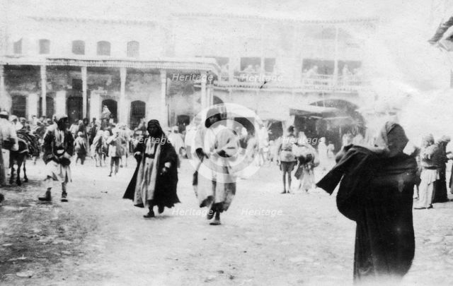 Busy square in Mosul, Mesopotamia, 1918. Artist: Unknown