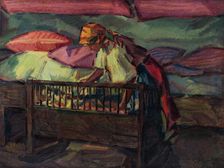 By a Cradle, around 1936. Creator: Gustav Mally