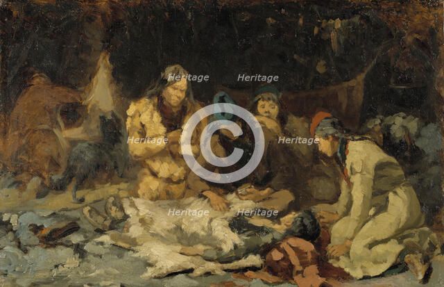 By a Sickbed, 1870s. Creator: Anna Nordlander.