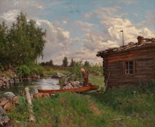 By a Stream, 1870-1879. Creator: Hjalmar Munsterhjelm