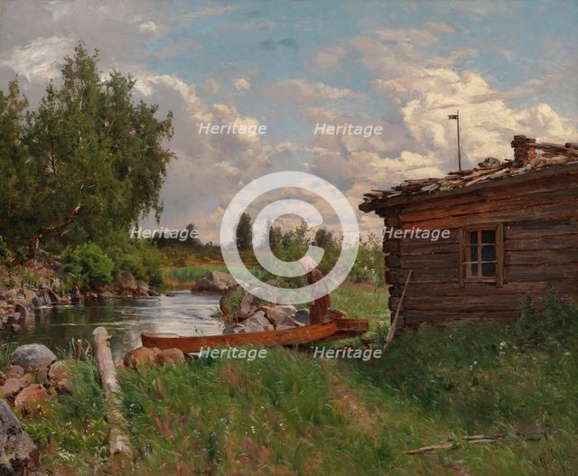 By a Stream, 1870-1879. Creator: Hjalmar Munsterhjelm.