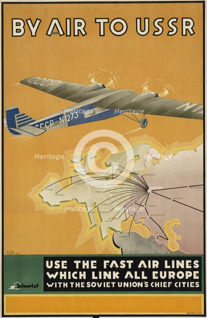 By air to USSR, 1934. Creator: Bor-Ramensky, Konstantin Georgiyevich (1900-1942).