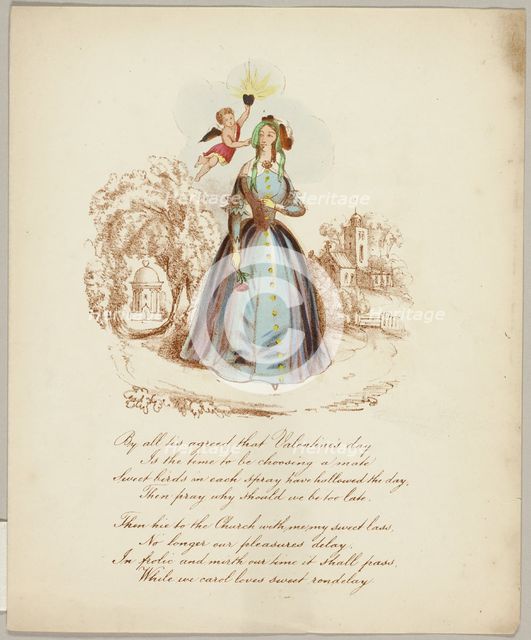 By All 'Tis Agreed (valentine), c. 1842. Creator: Unknown.