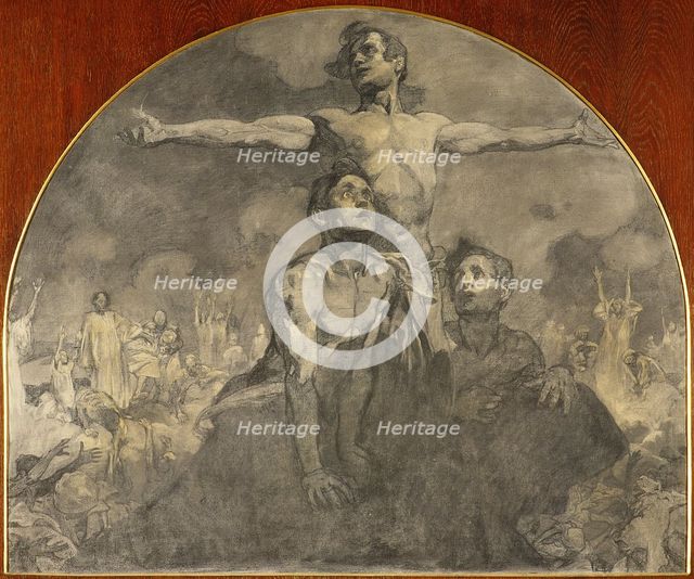 By force towards freedom, with love towards unity! Study for the mural at the Lord Mayor's Hall, Pra
