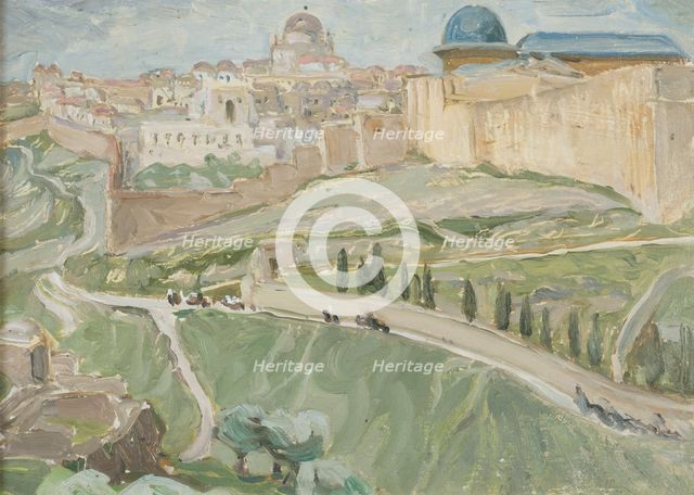 By Jerusalem. Study, 1921. Creator: Anna Katarina Boberg.