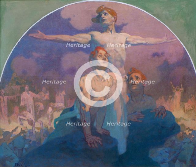 By one's own strength I, 1911. Artist: Mucha, Alfons Marie (1860-1939)