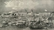 "By Water from Greenwich to the Tower" Royal Aquatic Excursion to Greenwich Hospital, 1838 1937. Creator: Unknown