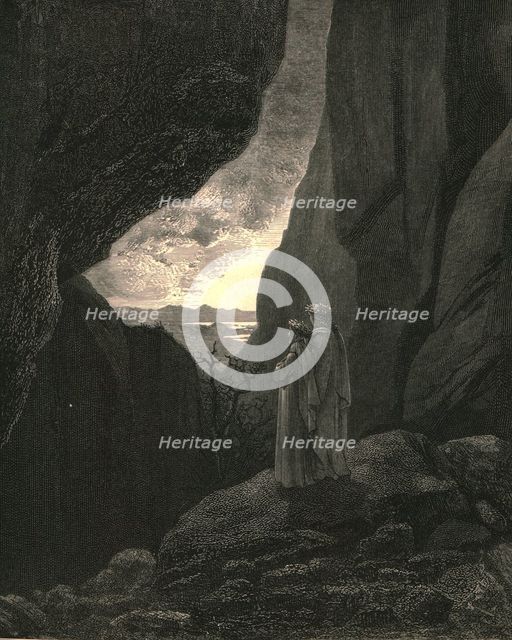 'By that hidden way my guide and I did enter, to return to the fair world', c1890.  Creator: Gustave Doré.