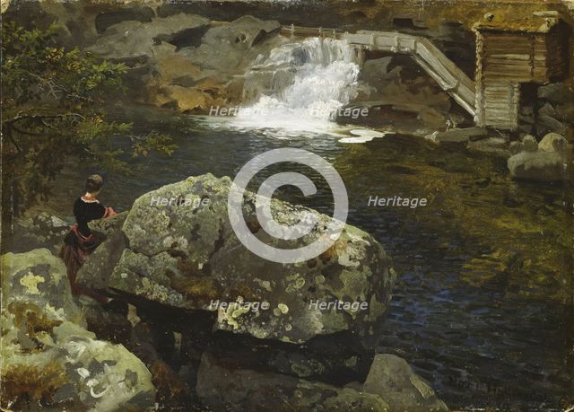 By the Mill Pond, 1850. Creator: Hans Gude.