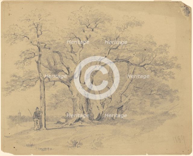 By the Old Oak Trees, 1839. Creator: James Goodwyn Clonney.