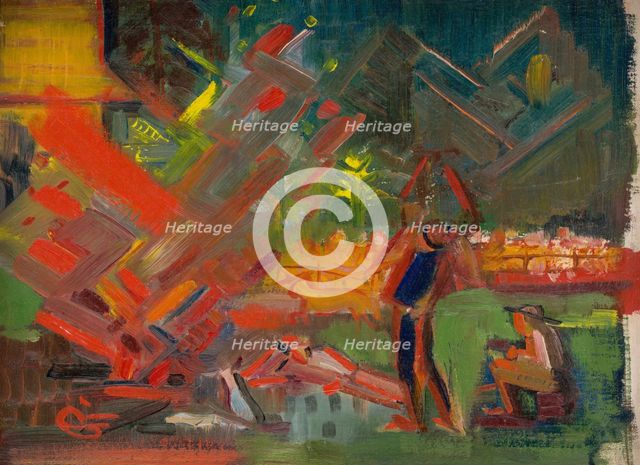 By the Campfire, 1940-1944. Creator: Arnold Peter Weisz-Kubincan.