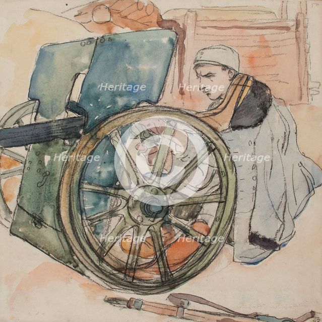 By the cannon, 1916. Creator: Leopold Gottlieb.