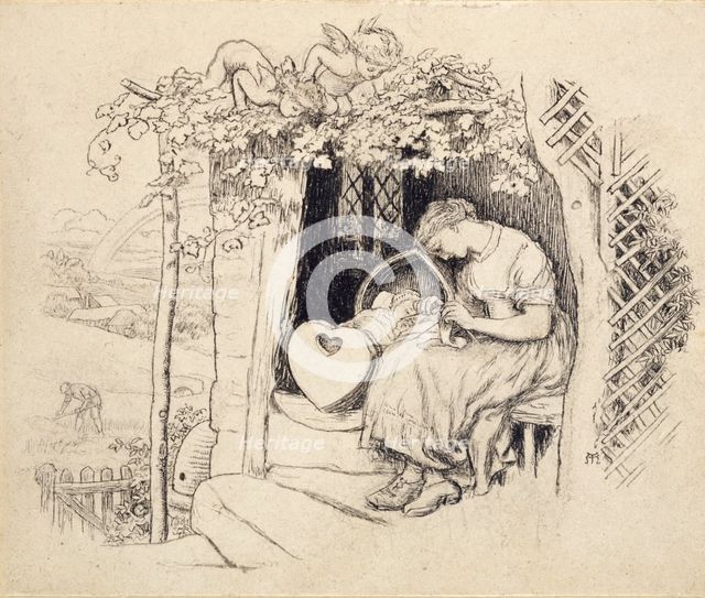 By the Cradle, 1873. Artist: Arthur Hughes.