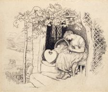 By the Cradle, 1873. Artist: Arthur Hughes