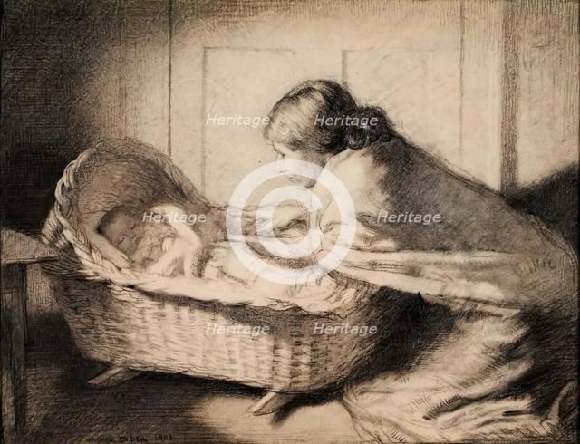 By the Cradle, 1903. Creator: William Orpen.