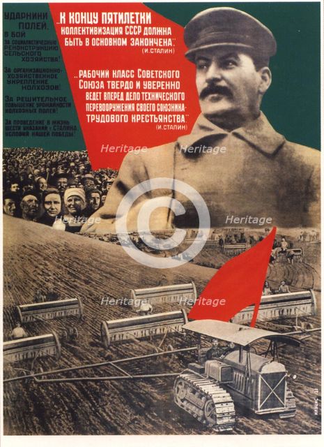 By the end of a five-years plan collectivization should be finished (Poster), 1932. Artist: Klutsis, Gustav (1895-1938)