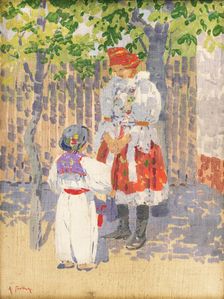 By the Fence, 1915-1925. Creator: Anton Frolka