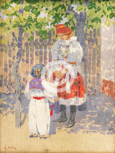 By the Fence, 1915-1925. Creator: Anton Frolka.
