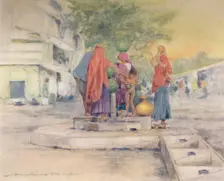 By the Fountain, Jeypore 1905. Artist: Mortimer Luddington Menpes