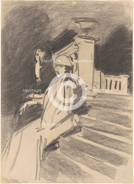 By the Fountain, Villa Torlonia, Frascati, Italy, c. 1907. Creator: John Singer Sargent.