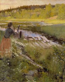By the Lake. View from Balingsta, c1900s. Creator: Oscar Bjorck