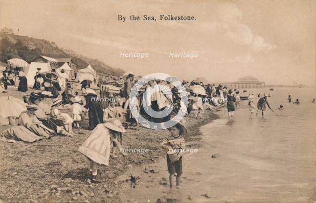 'By the Sea, Folkestone', late 19th-early 20th century. Artist: Unknown.