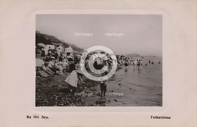 'By the Sea, Folkestone', late 19th-early 20th century. Artist: Unknown.