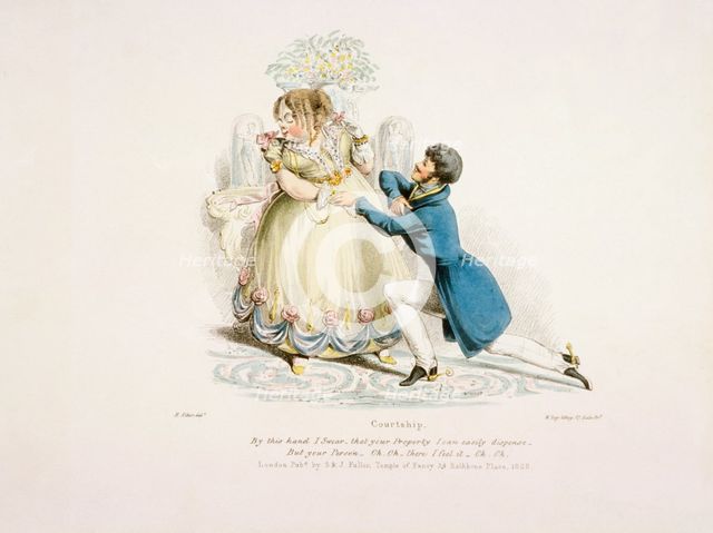 'By this hand I swear that your property can easily dispense - but your person...oh, oh.', 1828. Artist: William Day