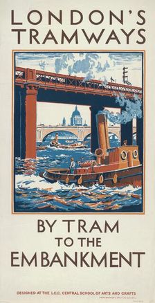 By Tram to the Embankment London County Council (LCC) Tramways poster, 1924. Artist: Herbert Kerr Rooke