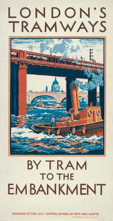 By Tram to the Embankment London County Council (LCC) Tramways poster, 1924. Artist: Herbert Kerr Rooke