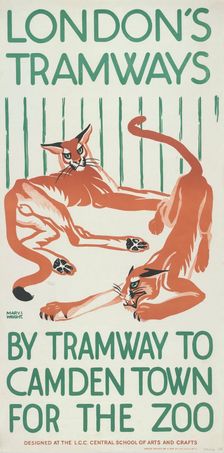 By Tramway to Camden Town for the Zoo London County Council (LCC) Tramways poster, 1924. Artist: Mary I Wright