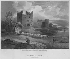 Bywell Castle, Northumberland 1814. Artist: John Greig