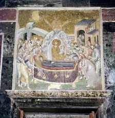 Byzantine Mosaic, Death of the Virgin Mary, Chora church, Istanbul, c1310-1320