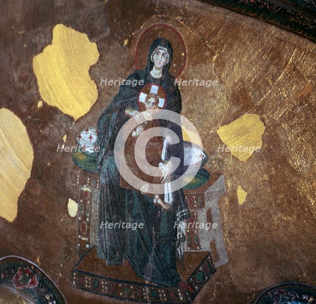 Byzantine mosaic of the Mother and Child. Artist: Unknown
