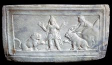 Byzantine depiction of Daniel in the lion's den, 5th century