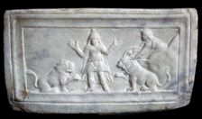 Byzantine depiction of Daniel in the lion's den, 5th century