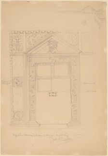 Byzantine Doorway with Duomo, Rimini, c. 1898. Creator: John Russell Pope
