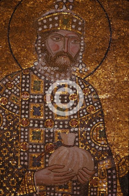 Byzantine Emperor Constantine IX Monomachos, St. Sophia, Istanbul, 20th century. Artist: CM Dixon.