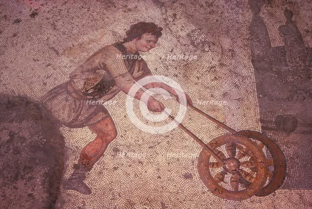 Byzantine Floor Mosaic in the Great Palace, Istanbul, 20th century. Artist: Unknown.