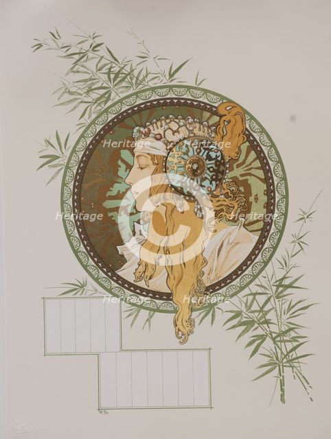Byzantine Heads: Blonde (Calendar), 1897. Creator: Mucha, Alfons Marie (1860-1939).