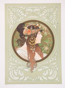 Byzantine Heads: Brunette, 1897. Creator: Mucha, Alfons Marie (1860-1939)
