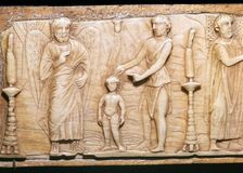 Byzantine ivory panel showing Christ's baptism, 5th century