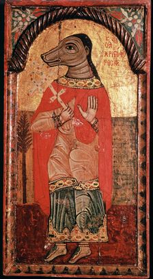 Byzantine icon of St Christopher with a dog's head